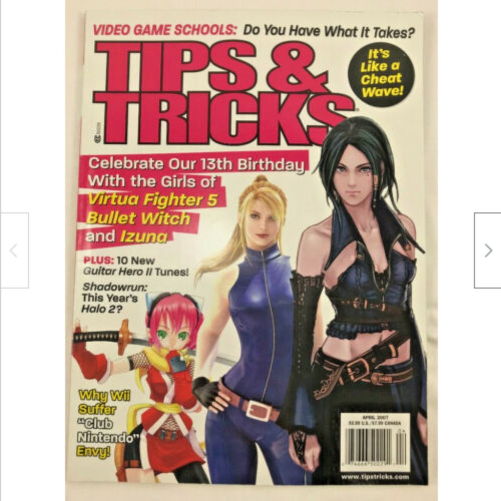 2007 April Tips & Tricks Magazine Virtua Fighter Shadowrun Izuna Gamer Game Code